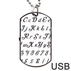 Font Lettering Alphabet Writing Dog Tag Usb Flash (one Side) by Celenk