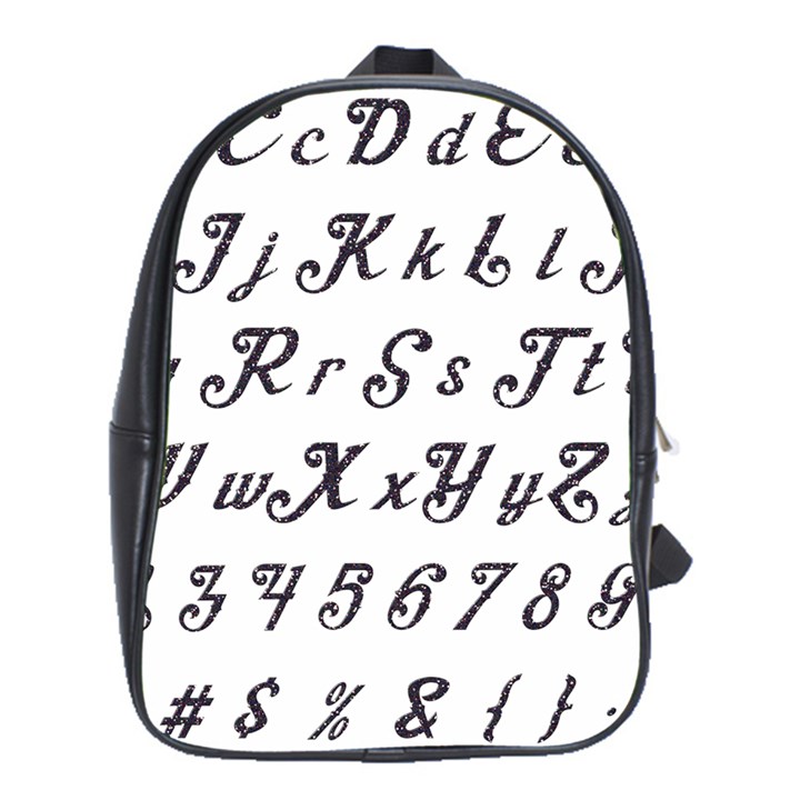 Font Lettering Alphabet Writing School Bag (XL)