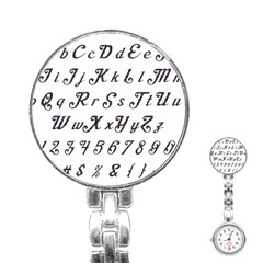 Font Lettering Alphabet Writing Stainless Steel Nurses Watch by Celenk