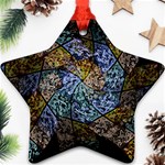 Multi Color Tile Twirl Octagon Ornament (Star) Front