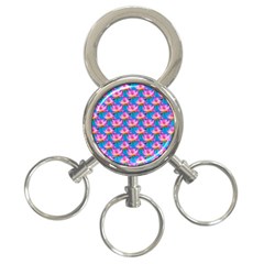 Seamless Flower Pattern Colorful 3-ring Key Chains by Celenk