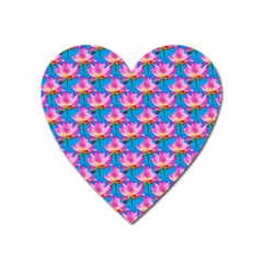 Seamless Flower Pattern Colorful Heart Magnet by Celenk