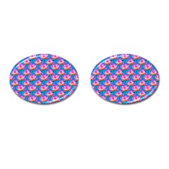 Seamless Flower Pattern Colorful Cufflinks (oval) by Celenk