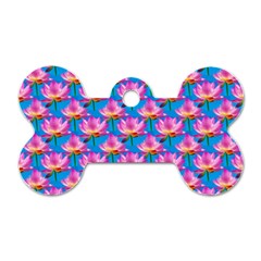 Seamless Flower Pattern Colorful Dog Tag Bone (two Sides) by Celenk