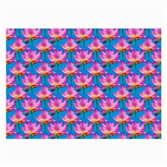 Seamless Flower Pattern Colorful Large Glasses Cloth by Celenk