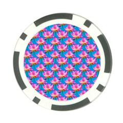 Seamless Flower Pattern Colorful Poker Chip Card Guard by Celenk