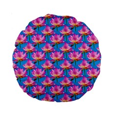 Seamless Flower Pattern Colorful Standard 15  Premium Round Cushions by Celenk