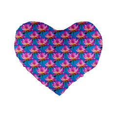 Seamless Flower Pattern Colorful Standard 16  Premium Heart Shape Cushions by Celenk