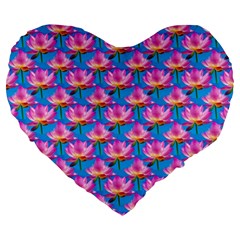 Seamless Flower Pattern Colorful Large 19  Premium Heart Shape Cushions by Celenk