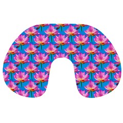 Seamless Flower Pattern Colorful Travel Neck Pillows by Celenk