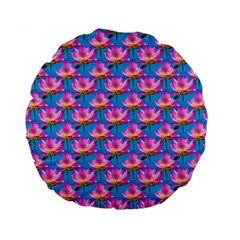 Seamless Flower Pattern Colorful Standard 15  Premium Flano Round Cushions by Celenk