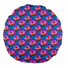 Seamless Flower Pattern Colorful Large 18  Premium Flano Round Cushions by Celenk