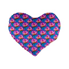 Seamless Flower Pattern Colorful Standard 16  Premium Flano Heart Shape Cushions by Celenk