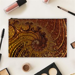 Copper Caramel Swirls Abstract Art Cosmetic Bag (large)  by Celenk