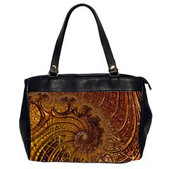 Copper Caramel Swirls Abstract Art Office Handbags (2 Sides)  by Celenk