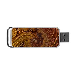 Copper Caramel Swirls Abstract Art Portable Usb Flash (one Side) by Celenk