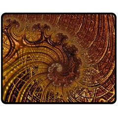 Copper Caramel Swirls Abstract Art Double Sided Fleece Blanket (medium)  by Celenk