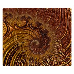 Copper Caramel Swirls Abstract Art Double Sided Flano Blanket (small)  by Celenk