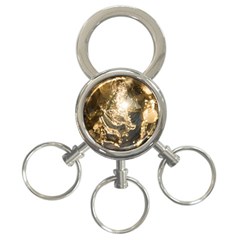 Gold Sea Coast Waves Depier 3-ring Key Chains by Celenk