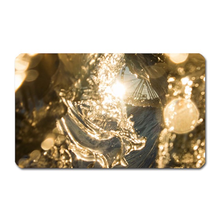 Gold Sea Coast Waves Depier Magnet (Rectangular)