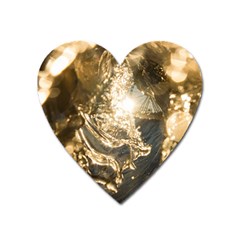 Gold Sea Coast Waves Depier Heart Magnet by Celenk