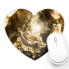 Gold Sea Coast Waves Depier Heart Mousepads by Celenk