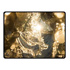 Gold Sea Coast Waves Depier Fleece Blanket (small) by Celenk