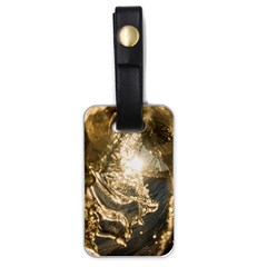 Gold Sea Coast Waves Depier Luggage Tags (one Side)  by Celenk