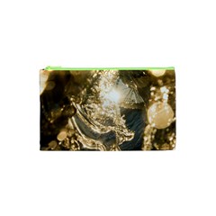 Gold Sea Coast Waves Depier Cosmetic Bag (xs) by Celenk