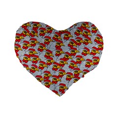 Chickens Animals Cruelty To Animals Standard 16  Premium Heart Shape Cushions by Celenk