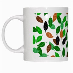 Leaves True Leaves Autumn Green White Mugs by Celenk