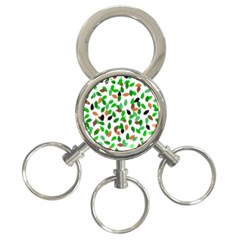 Leaves True Leaves Autumn Green 3-ring Key Chains by Celenk