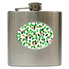 Leaves True Leaves Autumn Green Hip Flask (6 Oz) by Celenk