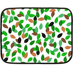 Leaves True Leaves Autumn Green Double Sided Fleece Blanket (mini)  by Celenk