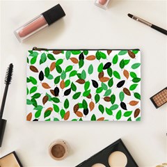 Leaves True Leaves Autumn Green Cosmetic Bag (medium)  by Celenk