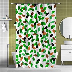 Leaves True Leaves Autumn Green Shower Curtain 48  X 72  (small)  by Celenk