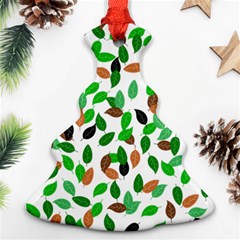 Leaves True Leaves Autumn Green Christmas Tree Ornament (two Sides) by Celenk