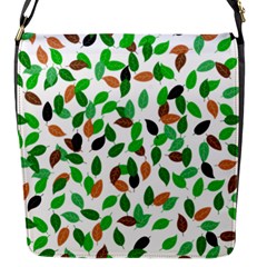 Leaves True Leaves Autumn Green Flap Messenger Bag (s) by Celenk