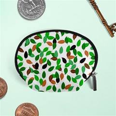 Leaves True Leaves Autumn Green Accessory Pouches (small)  by Celenk