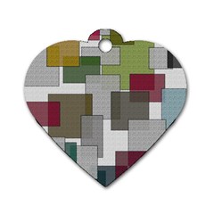 Decor Painting Design Texture Dog Tag Heart (one Side) by Celenk