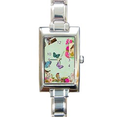 Collage Rectangle Italian Charm Watch by NouveauDesign