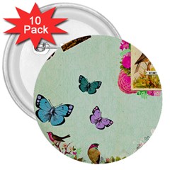 Collage 3  Buttons (10 Pack)  by NouveauDesign