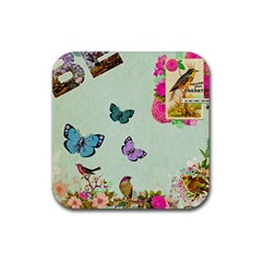 Collage Rubber Coaster (square)  by NouveauDesign