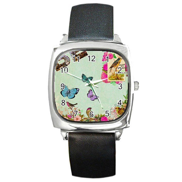 collage Square Metal Watch