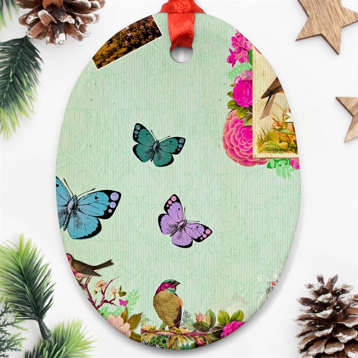 collage Oval Ornament (Two Sides)