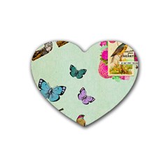 Collage Rubber Coaster (heart)  by NouveauDesign