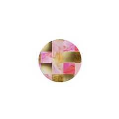 Collage Gold And Pink 1  Mini Buttons by NouveauDesign