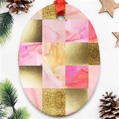 Collage Gold And Pink Ornament (oval) by NouveauDesign