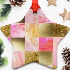 Collage Gold And Pink Ornament (star) by NouveauDesign