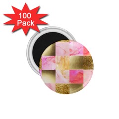 Collage Gold And Pink 1 75  Magnets (100 Pack)  by NouveauDesign